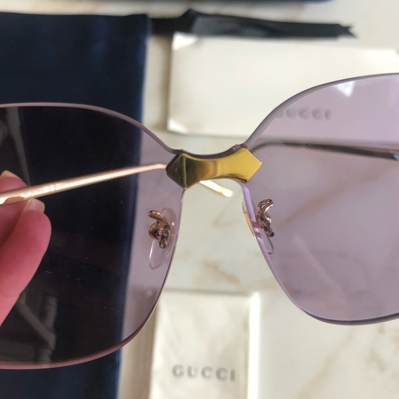 🔥NEW LUXURY GUCCI VIOLET RIMLESS SUNGLASSES🔥 - Picture 8 of 16